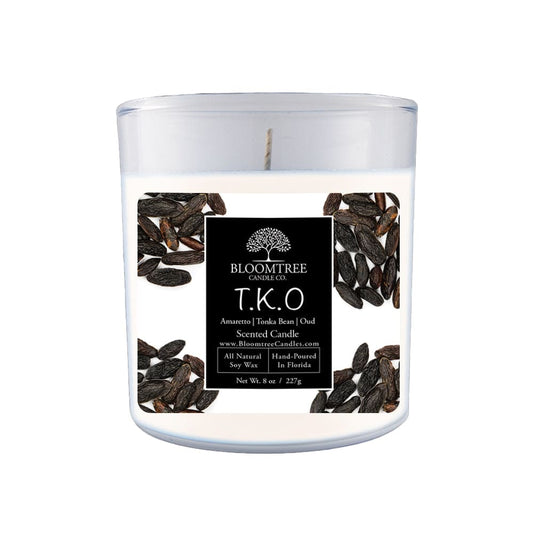 8oz. T.K.O. Tonka & Oud Scented Candle